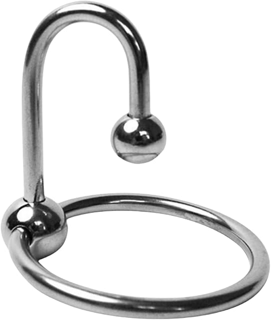 ERUN Stainless Steel Penis Cock Ring Urethral Plug Steel Balls Penis Rings Male Aid Enhancer Adult Sex Toy (S)