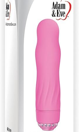 Adam & Eve Diamond Darling Vibrator, 10 Powerful Vibration Speeds, Textured Silicone for Intense Stimulation, Waterproof, Rhinestone Studded Base, Compact & Discreet Adult Toy for Women