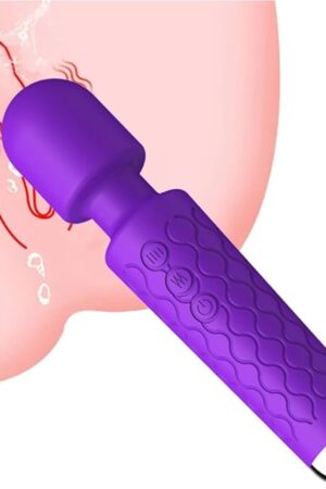 Female Clitoris Vibrator Women Sex Toy Vibrator AV Wand Rechargeable Powerful Vibration G-spot Stimulator Clit Labia Massager Orgasm Silent Waterproof Adult Sex Toys for Couples Women Gift