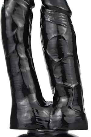 Double End Dildo G-Spot Stimulation for Women Beginner Double Dong Dildo Adult Sex Toys for Vaginal Massage Anal Trainer Sex Game Romi (Black)