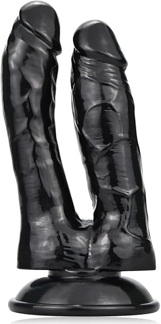 Double End Dildo G-Spot Stimulation for Women Beginner Double Dong Dildo Adult Sex Toys for Vaginal Massage Anal Trainer Sex Game Romi (Black)