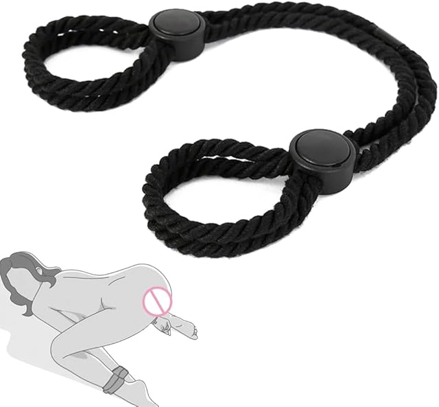 BDSM Sex Restraints Adjustable Sexual Bondage Rope for Couples Sex Toy, Bed Bondage Strap Wrist & Leg Cuffs for SM Games Play for Men Women