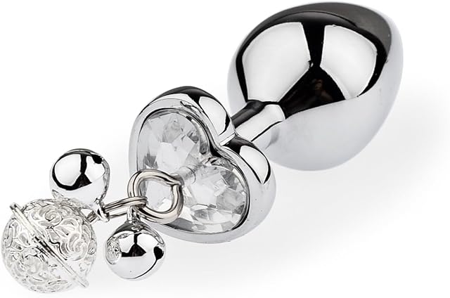 Anal Trainer Metal Anal Plug Butt Plugs Sex Toys Anal Toys Sex Toy Anal Toy with Pull Ring & Bells Heart-Shaped Base Adult Toys Butt Plug Adult Sex Toys & Games