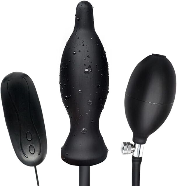 Vibrating Inflatable Anal Butt Plug Large Balloon Expandable Pump Anal Vibrator Automatic Prostate Massager with 10 Vibrating & Expand Modes