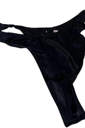 Chain Shine Strap Smooth Thong Panty Color Black New