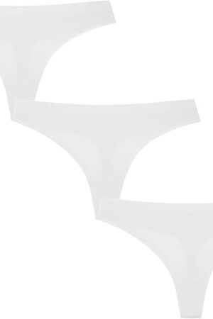 Womens 3 Pack Seamless Basic Invisible Underwear Bikini Hipster Briefs Panties FULL BACK