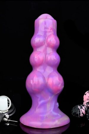 Egg Laying Dildo with 5 Eggs, Alien Ovipositor Dildos with Silicone Eggs Adult Sex Toy for Women, Couples, 6.89'' Knotted Wolf Dildo Inflatable Pumping, Luminous Dildo, Large Egg