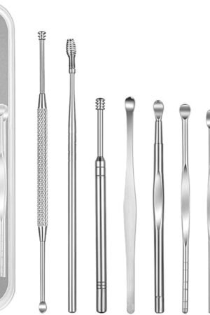 8 Pcs Ear Pick Earwax Removal Kit, Geengle Ear Cleansing Tool Set, Ear Curette Ear Wax Remover Tool with a Cleaning Brush and Storage Box