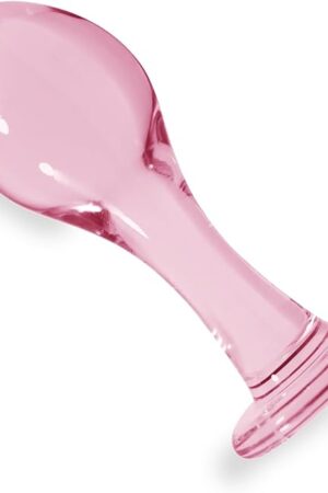 Glass Anal Butt Plug Sex Toys Pink Crystal Anal Trainer Anal Toys Anal Expander Training Anal Plug Anal Sex Toy for Men Women Couples Beginner Butt Plug Anal Dildo (S)