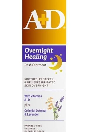 A+D Overnight Healing Diaper Rash Ointment - Soothes, Protects & Relieves Diaper Rash Overnight with Lavender & Colloidal Oatmeal - Healing Ointment for Red, Itchy, Irritated Skin - 36oz
