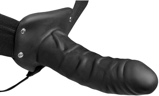 Erection Assist Hollow Silicone Strap On, Black (AD238)