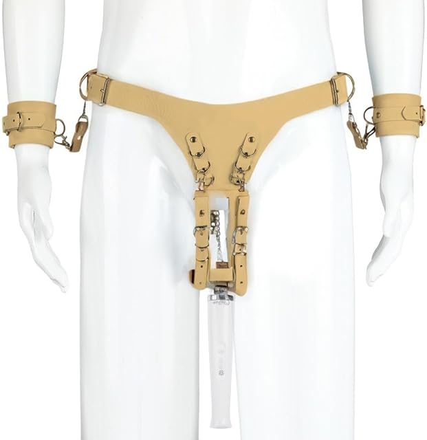 Vibrator Bondage Belt Harness Sex Bondage Gear & Accessory, Sex Toys Forced Orgasm Belt with Adjustable Leather Handcuffs, Sexual Pleasure Tools for Women (Wand or Vibrator not Included)
