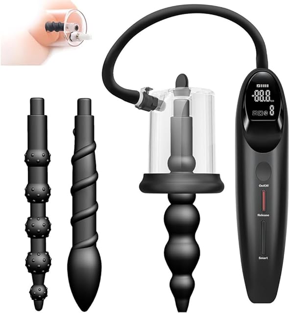 Electric Pump Anal Vacuum Pump, Automatic Pump Anal Plug Vaginal Pussy Dildo Pump Expander, Anal Beads Wand Pumps Enlarger, Prostate Massager Stimulator Masturbator Adult Sex Toys