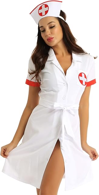Women's Nurse Costume Sexy Doctor Coat Uniform Temptation Mini Dress Doctor Cosplay Lingerie Set