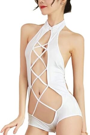 Women Lingerie Japanese Lingerie Anime Swimsuit Keyhole Cheongsam Cosplay Jumpsuit