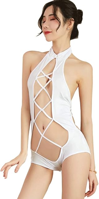 Women Lingerie Japanese Lingerie Anime Swimsuit Keyhole Cheongsam Cosplay Jumpsuit