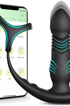 APP Controlled Male Prostate Massager Vibrator with Cock Ring Anal Plug Sex Toys 9 Vibrating Tapping Butt Plug G Spot Vibrators