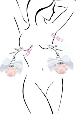 Cat's Claw Nipple Clips with Bow Adult Sex Toys Sexy Fetish Nipple Clamps Adjustable Breast Clips Sexual Pleasure Tools SM Game BDSM Bondage Kits for Couples Beginner