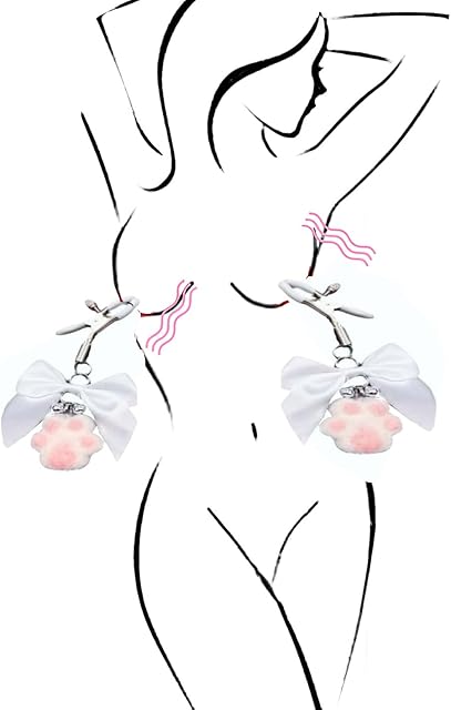 Cat's Claw Nipple Clips with Bow Adult Sex Toys Sexy Fetish Nipple Clamps Adjustable Breast Clips Sexual Pleasure Tools SM Game BDSM Bondage Kits for Couples Beginner