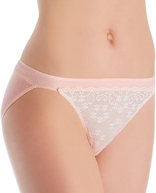 Women's One Fab Fit String Bikini Panties with Lace & Mesh