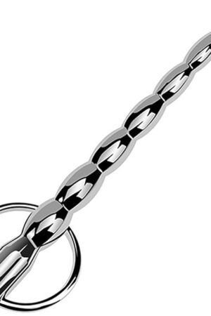 5.5 Inch Stainless Urethral Sounds Plug Bead Urinary Dilator with Penis Cock Rings for Men