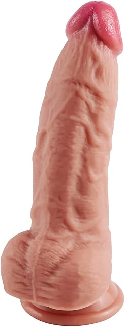 Huge Dildo, Thick Dildo with Strong Suction Cup,Silicone Lifelike Penis with Small Glans Thick Body for Women