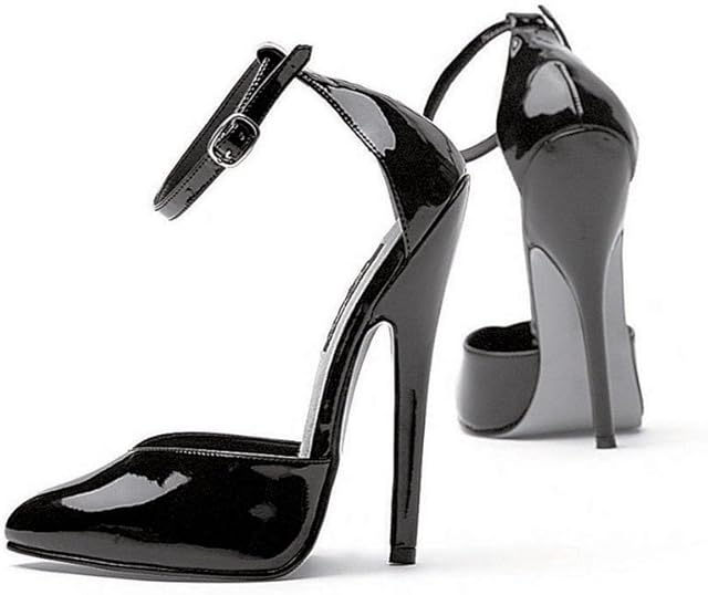 Women's 6 Inch Heel Fetish Pump with Ankle Strap
