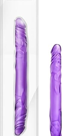 Blush Adult Sex Toys  B Yours 14 Inch Realistic Double Sided Dildo  Extra Long, Flexible, Dual-Ended Dong  G-Spot, Anal, Double Penetration  Lesbian, Women, Men, Couples  Soft PVC  Purple