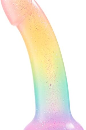 7 Inch Realistic Dildo for Beginners,Rainbow Silicone Sex Toy for Vaginal Anal Play,Adult Clitoris G-spot Prostate Stimulator with Strong Suction Cup for Women Men Hands-Free Masturbation