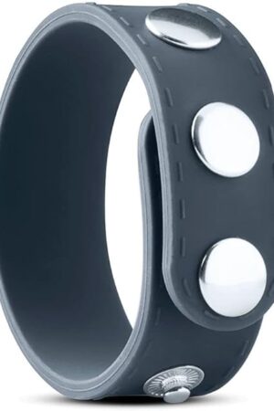 BONERS Cock Strap (L), ? 1.2-2.7 inch, Silicone & Steel Penis Ring for Increased Stamina, Dark Grey