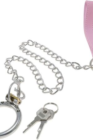 Adult Role-Playing Game Tools SM Punishment Training Chain Leash Metal Bondage Penis Ring Male Enhancement Penis Ring with Key Cock Ring Set