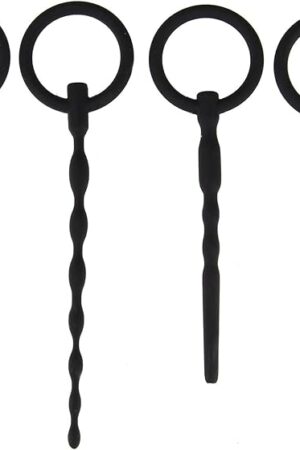 Beauty7 Silicone Urethral Sound Kit 4PCS Set Beaded Urethral Plug Catheter Tube Hollow Tube Urinary Dilator Urethra Masturbation Rod Sex Toy for Men