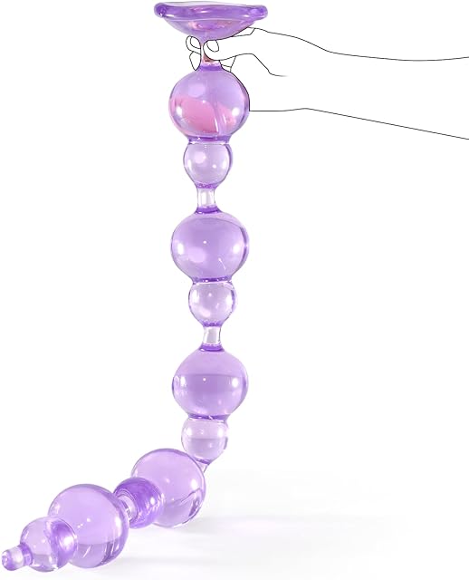 25.2inch Super Long Anal Bead Butt Plug, Flexible Anal Plug Dildo Anus Dilator Prostate Massage Vaginal Stimulation, Adult Sex Toys for Men Women Couple (Purple)
