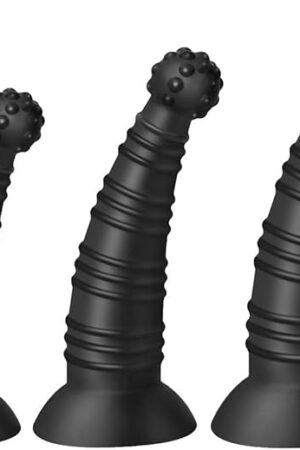 FST Butt Plug Set 3Pcs Vaginal Dilators Anal Training Kit with Bump Ball and Coil Torso Curved Dildo with Suction Cup for Prostate Massage Anal Stretching Adult Sex Toys for Men Women Couples