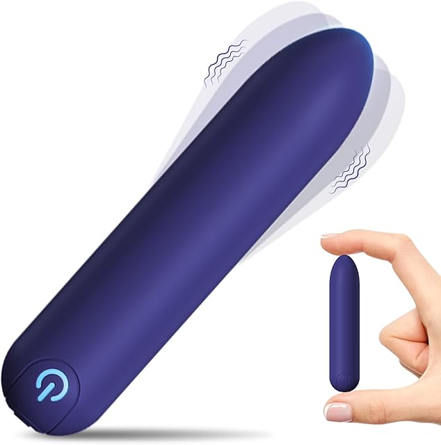 G Spot Bullet Vibrator for Women,Waterproof Adult Sex Toys Nipple Clitorals Stimulator with 10 Vibrating Modes Full Silicone Rechargeable Mini Vibrators (Blue)