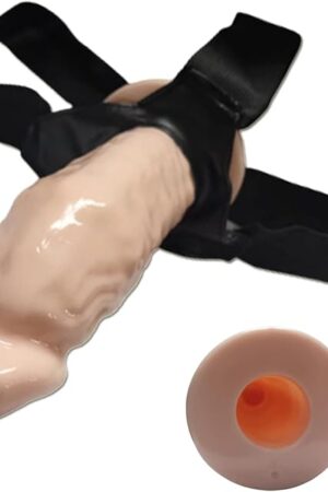 Wearable Strap-on Silicone Dildos Hollow Shaft Adult Sex Toys,Detachable Silicone G Spot Stimulator Vagina Massager Female Masturbator Sex Toys for Women Lesbian Couple(Flesh)