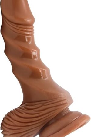 Brown Rippled Suction Cup G-Spot Dildo 5"