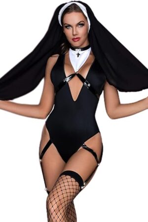 women's nun halloween costume cosplay Sexy Underwear Police Costume Clothes Pajamas Uniform for bar Nightclub Stage Performance nun dress