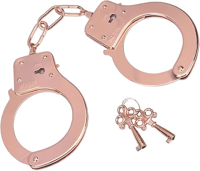 Bedsecret Handcuffs Double Lock Steel Police Edition Professional Grade Handcuffs,Hand Cuffs Cop with Keys