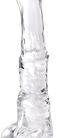98 Inch Realistic Horse Dildos, Lifelike Dildo with Strong Suction Cup for Hands-Free Play, Penis for G-Spot Stimulation Adult Sex Toys for Women Couple (Clear S)