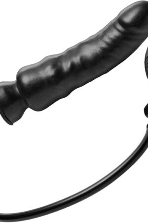 Inflatable Anal Butt Plug Body-Safe Butt Sex Toy Pump Cock Expandable Silicone Dildo Massager G-Spot for Women and Gay, Black