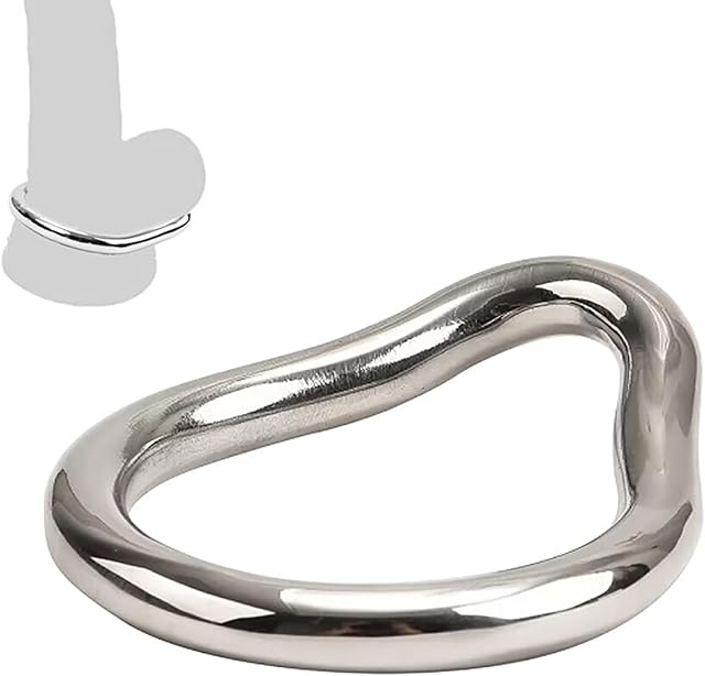 Cock Ring Sex Toys for Men Scrotum Training, Stainless Steel Penis Ring/Pleasure Rings SM Bondage Pendant Devices for Mens (45mm)