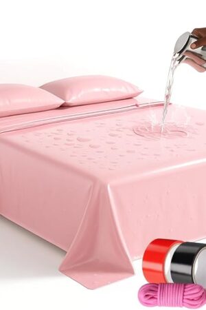 BDSM Sex Furniture for Bedroom Waterproof Adult Bed Sheets Kit, 2 Rolls Electrostatic Tape, Bondage Rope, Lube, Enema Anal Douches, Men Women Sex Toys Couples Massage Table King Size Sex mat