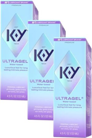 K-Y Ultragel Premium Water-Based Body Friendly Formula 45 Fl Oz Personal Lubricant for Wetter Sex for Men, Women and Couples & Safe to Use with Silicone Toys (3 Pack)