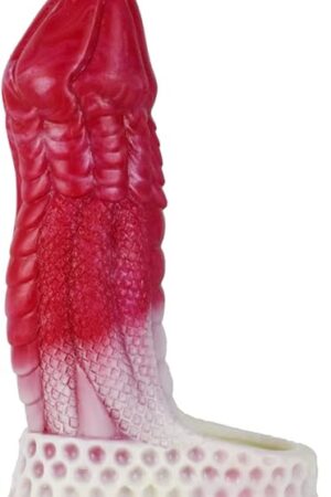 6.81 inch Fantasy Shape Male Penis Sleeve Cock Sleeve, Silicone Penis Extender Enlarger Sleeve Cock Extension Sleeve with Penis Ring Male Adult Sex Toys for Men, Red