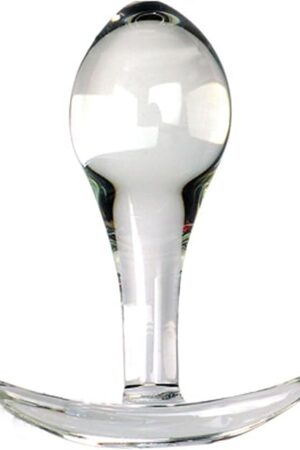 Crystal Glass Anal Plug,Anal Plug for Comfortable Long-Term Wear Glass Butt Plug with Curved Based & Long Stem Tapered Prostate Massager Sex Toy Anal Expander Sex Toys for Men Women(L)