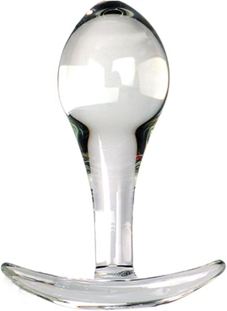 Crystal Glass Anal Plug,Anal Plug for Comfortable Long-Term Wear Glass Butt Plug with Curved Based & Long Stem Tapered Prostate Massager Sex Toy Anal Expander Sex Toys for Men Women(L)