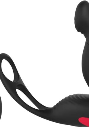 3-in-1 Remote Control Prostate Massager Vibrator with Penis Ring and Ball Loop, 9 Speeds Rechargeable Anal Sex Toy Waterproof G-spot Vibrating Stimulator for Men Women Couple