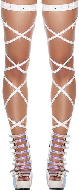 Women Rave Festival Sexy Shiny Rhinestone Leg Wraps for Raves, Dance, Music Concert, Club Wear