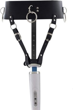 Vibrator Leather Constrained Forced Strap - Electric Waistband Harness Fixed Tie Belt Holder(Wand Or Vibrator Not Included)